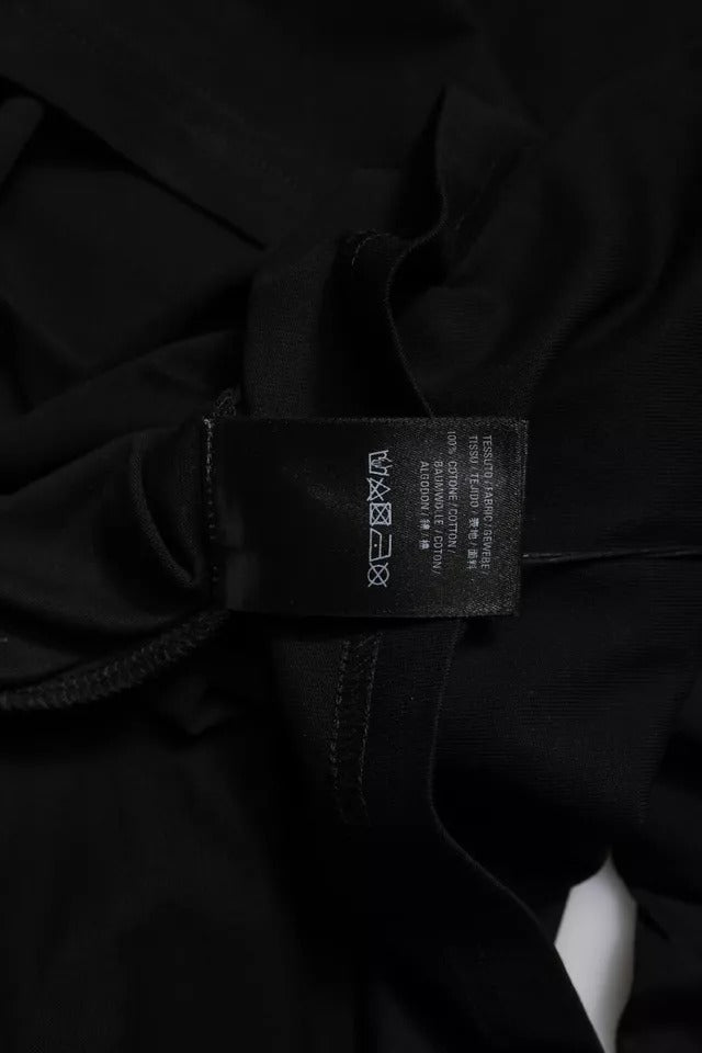 Balenciaga Black Cotton Logo Print Crew Neck Short Sleeves T-shirt | Regal Royce