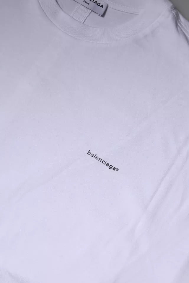 Balenciaga White Logo Cotton Crew Neck Short Sleeves T-shirt | Regal Royce