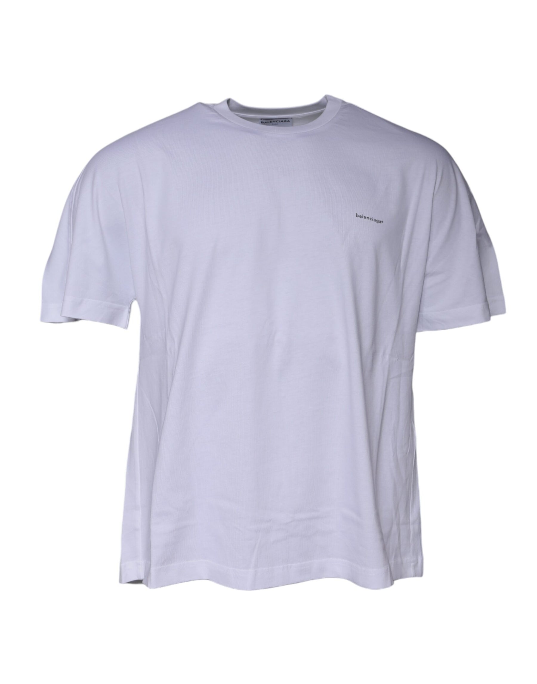 Balenciaga White Logo Cotton Jersey Crew Neck Short Sleeves T-shirt | Regal Royce