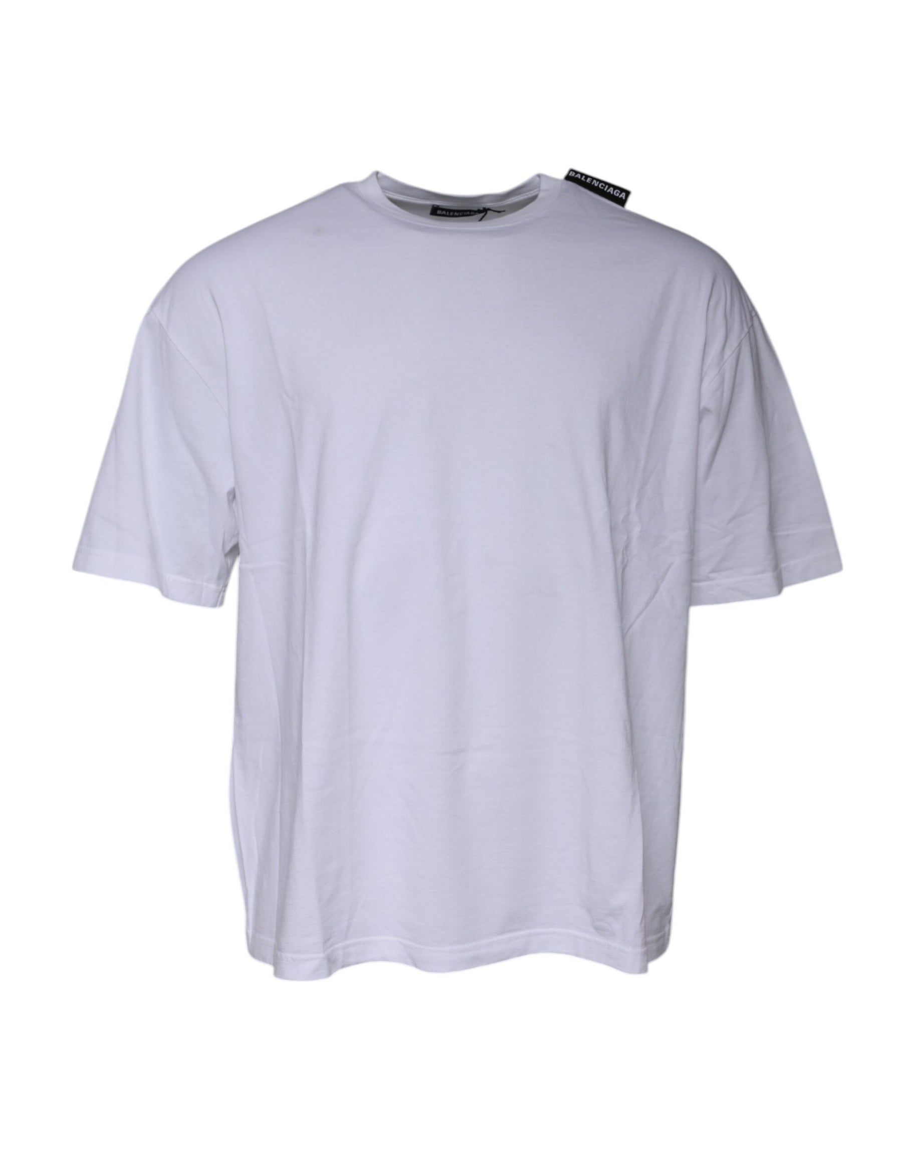 Balenciaga White Logo Cotton Jersey Crew Neck Short Sleeves T-shirt | Regal Royce