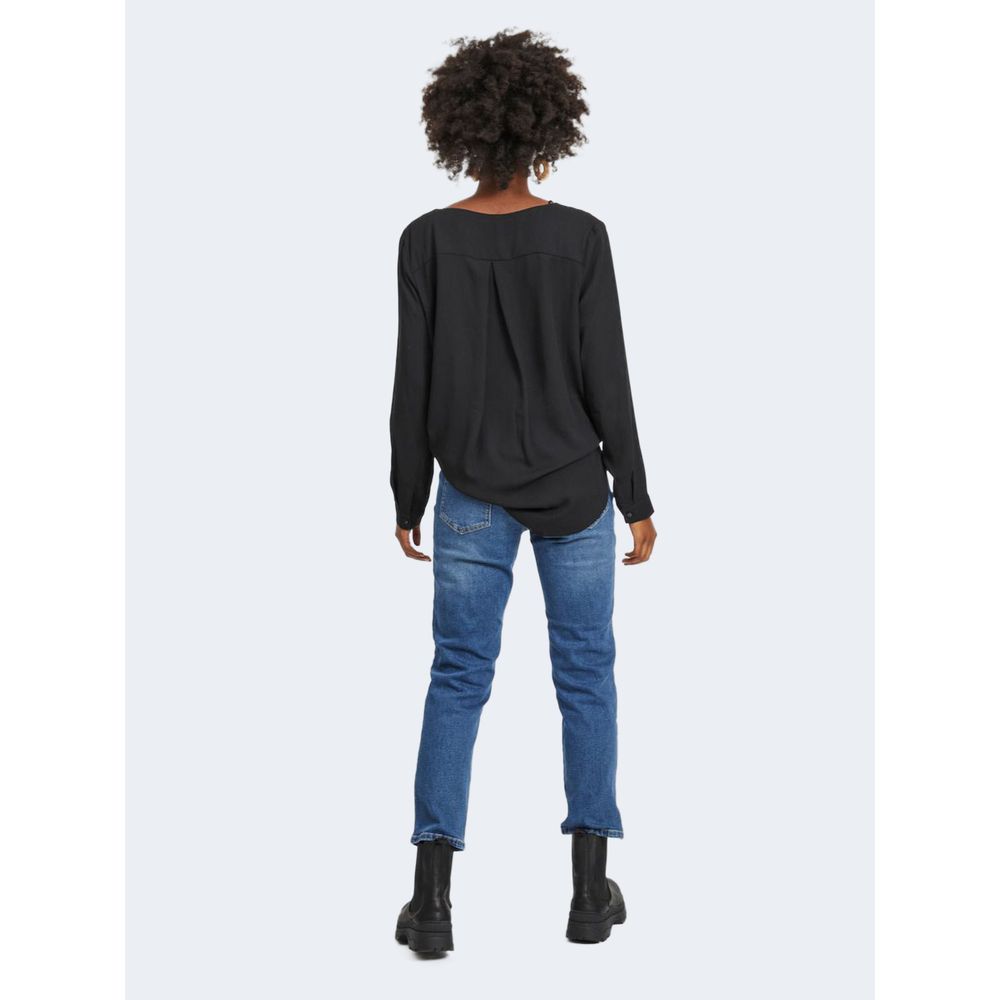 Vila Clothes Black Polyester Blouse | Regal Royce