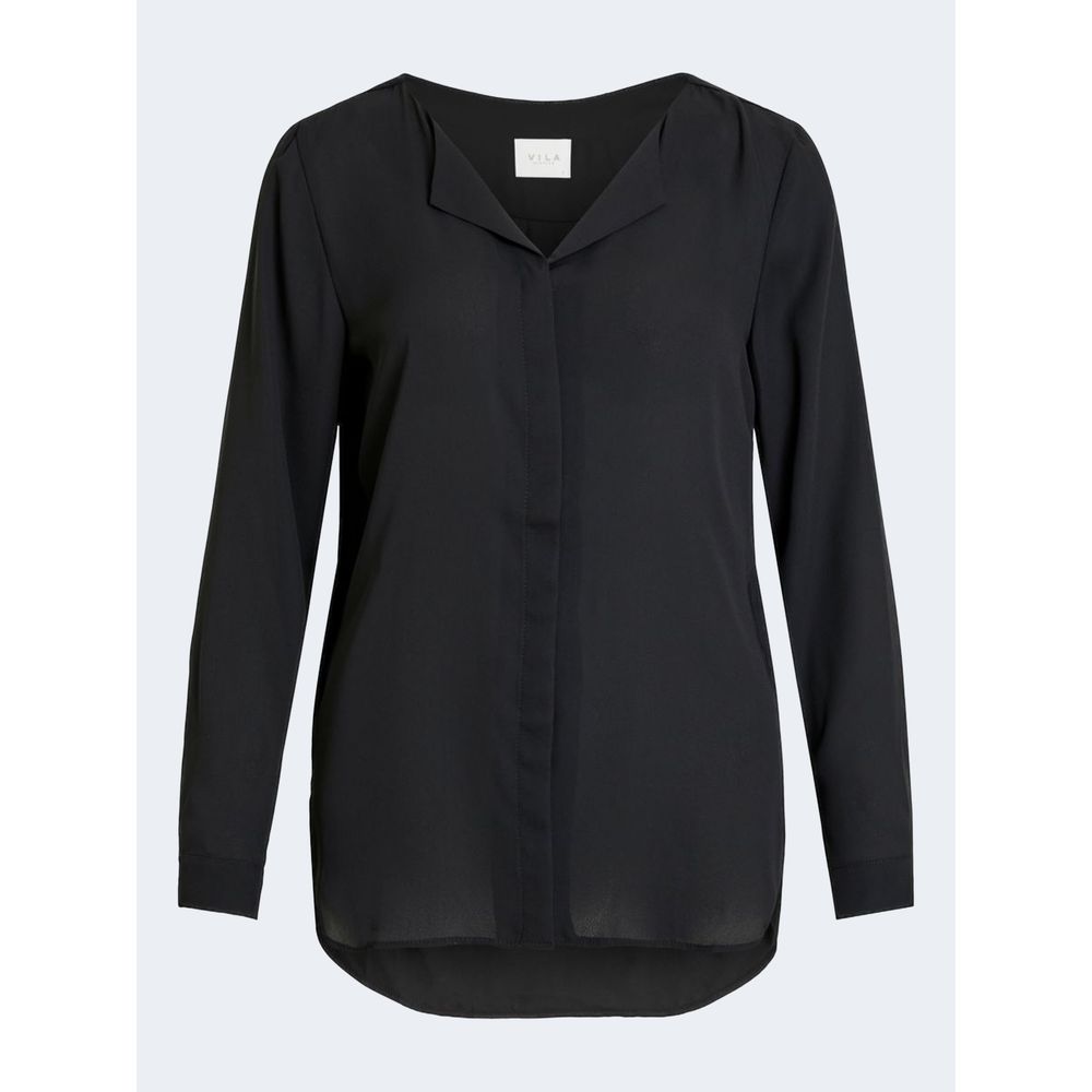 Vila Clothes Black Polyester Blouse | Regal Royce