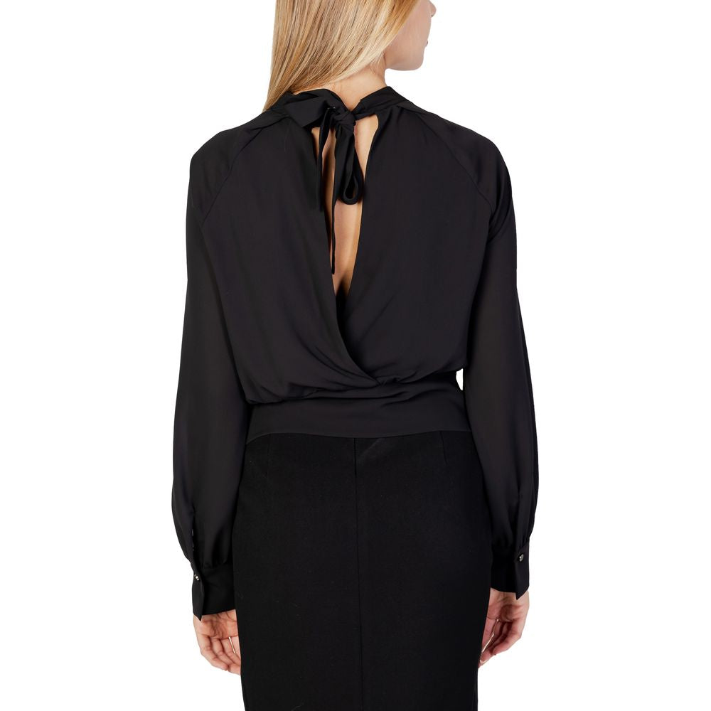 Sandro Ferrone Black Polyester Blouse | Regal Royce