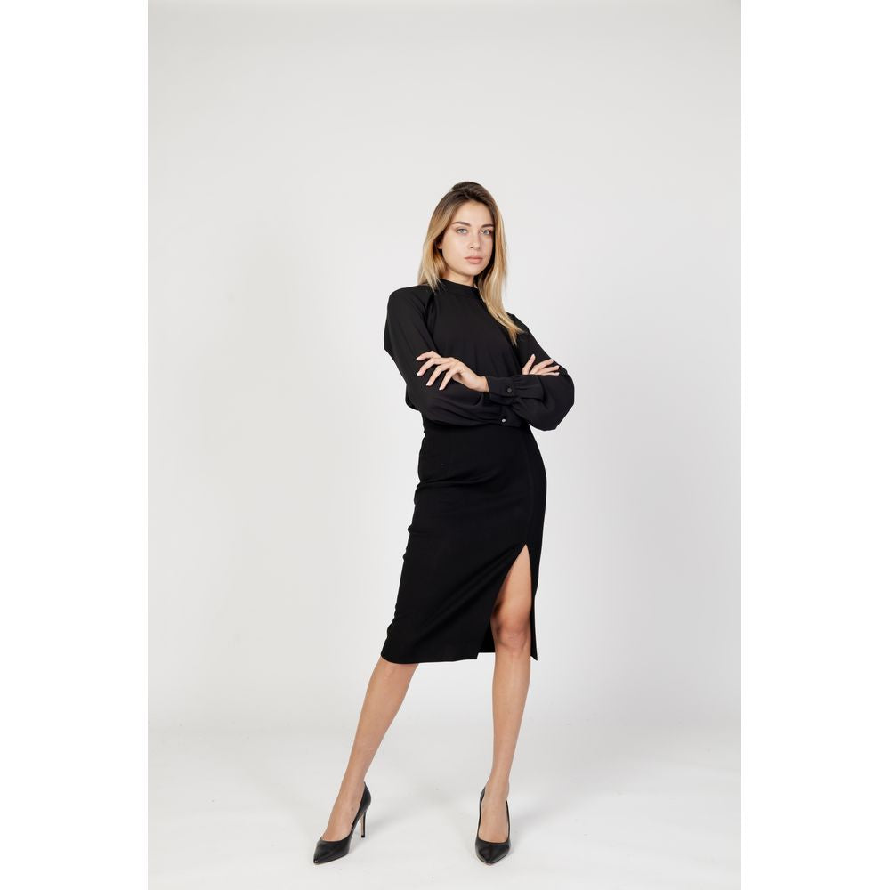 Sandro Ferrone Black Polyester Blouse | Regal Royce