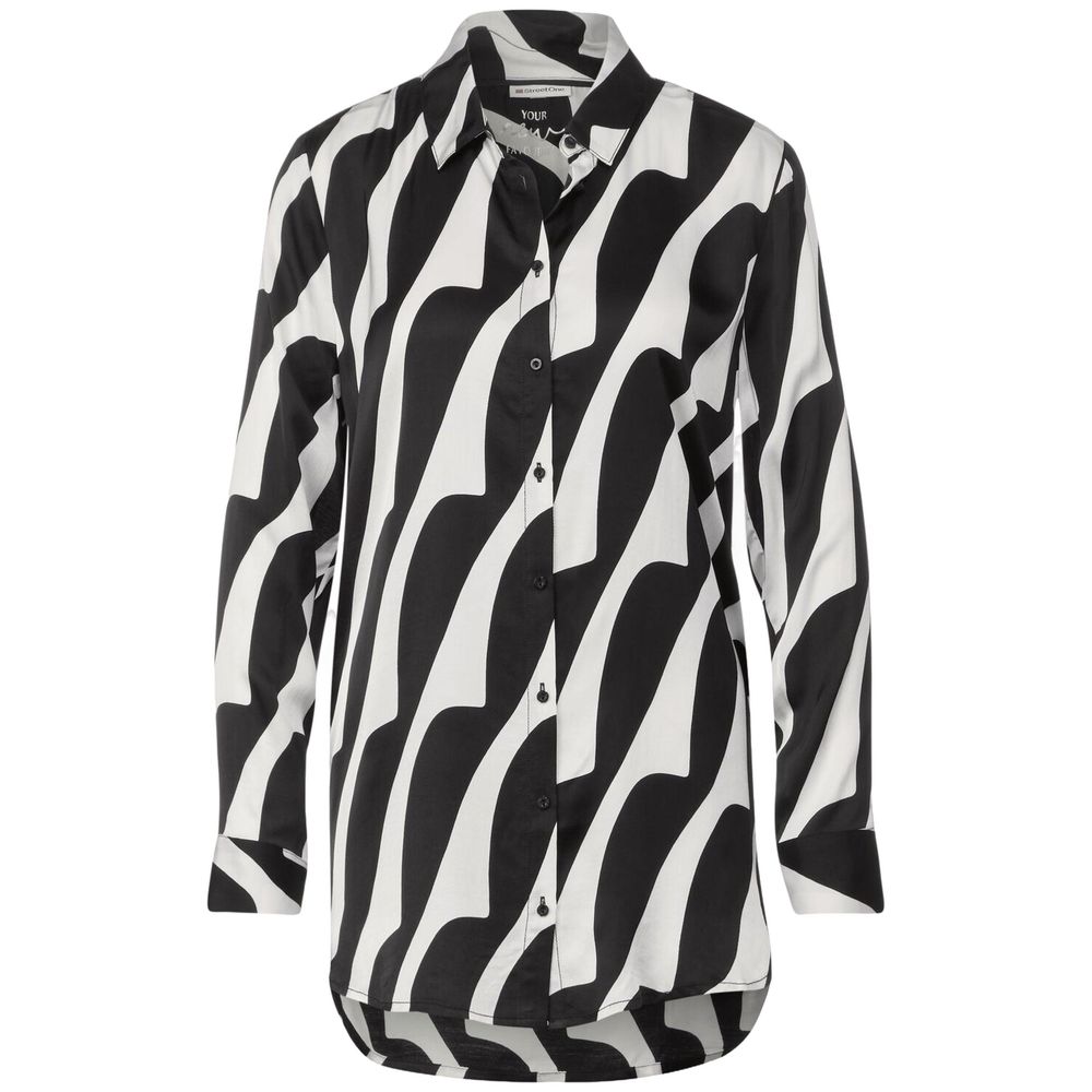 Street One Black And White Viscose Blouse | Regal Royce
