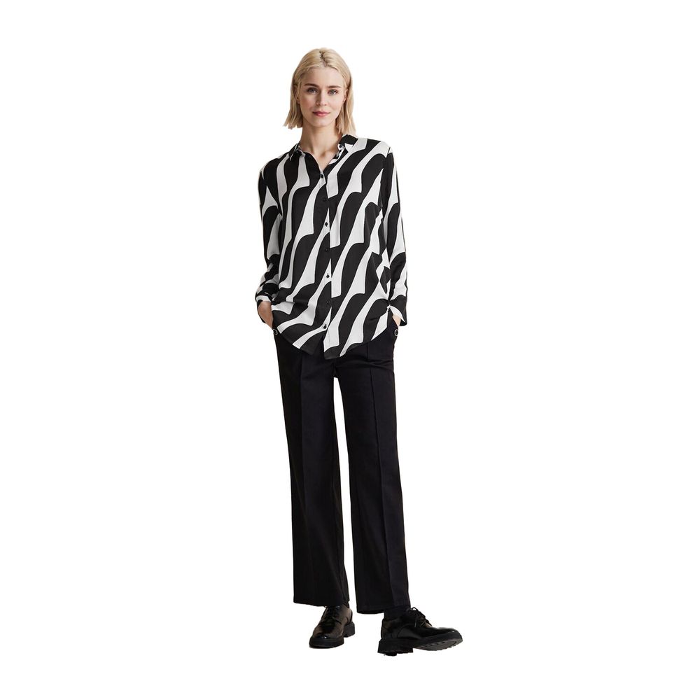 Street One Black And White Viscose Blouse | Regal Royce