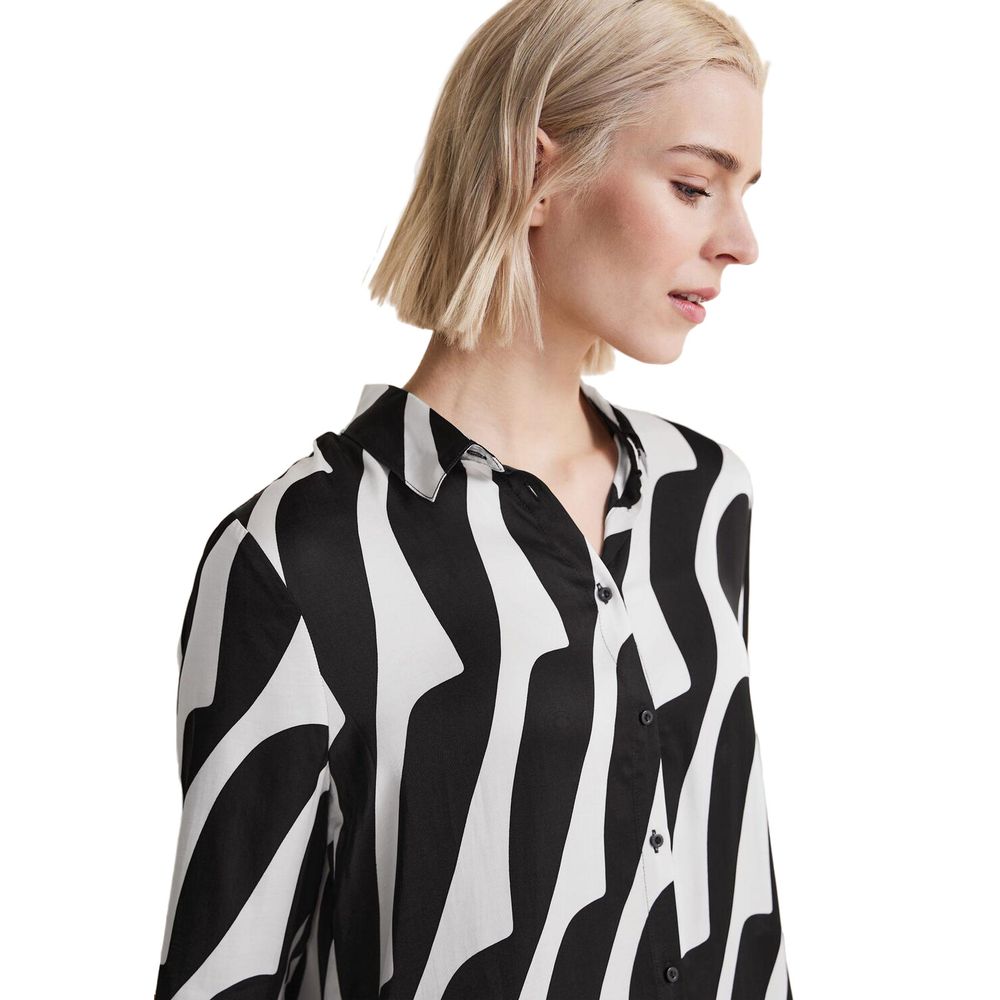Street One Black And White Viscose Blouse | Regal Royce