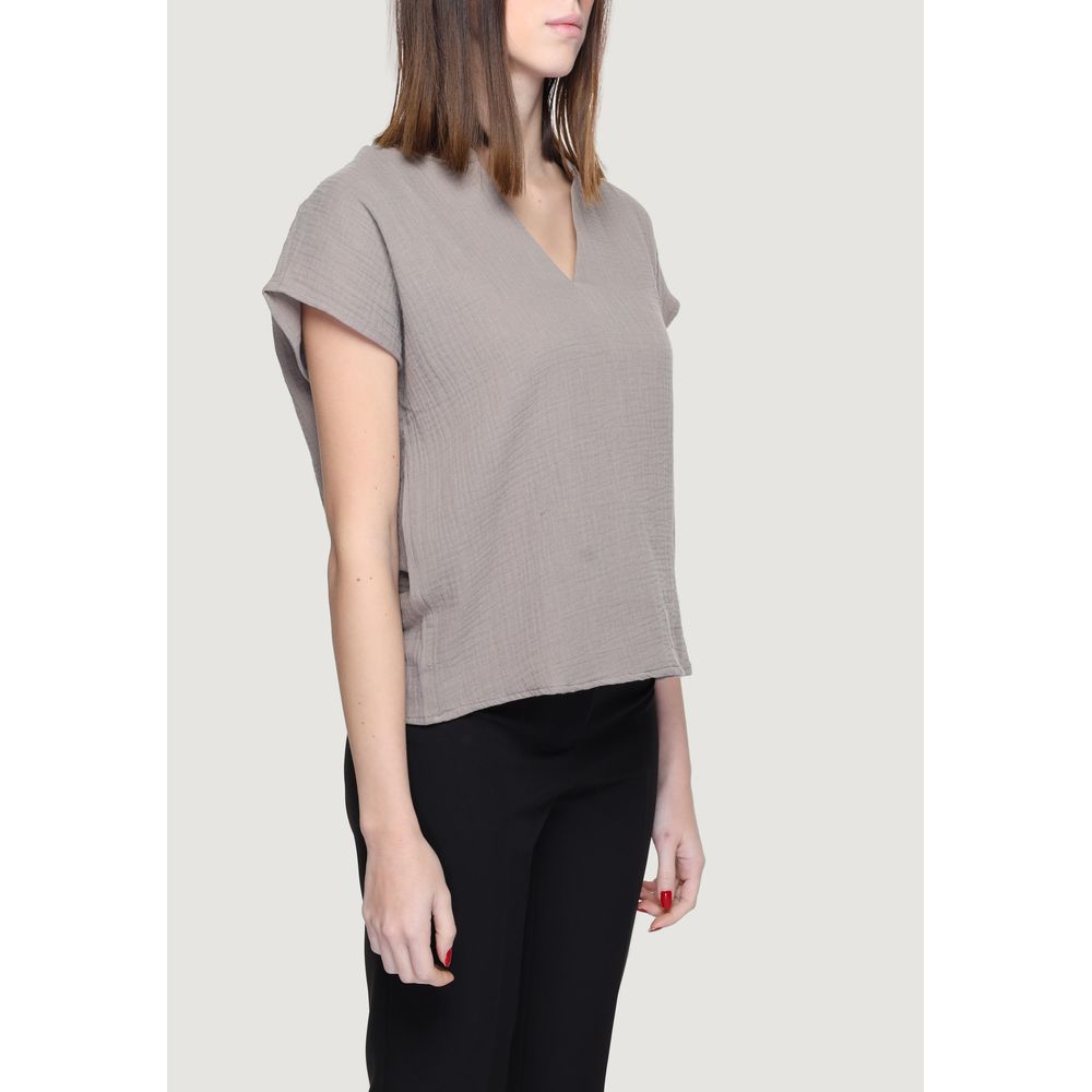 Jacqueline De Yong Beige Cotton Blouse | Regal Royce