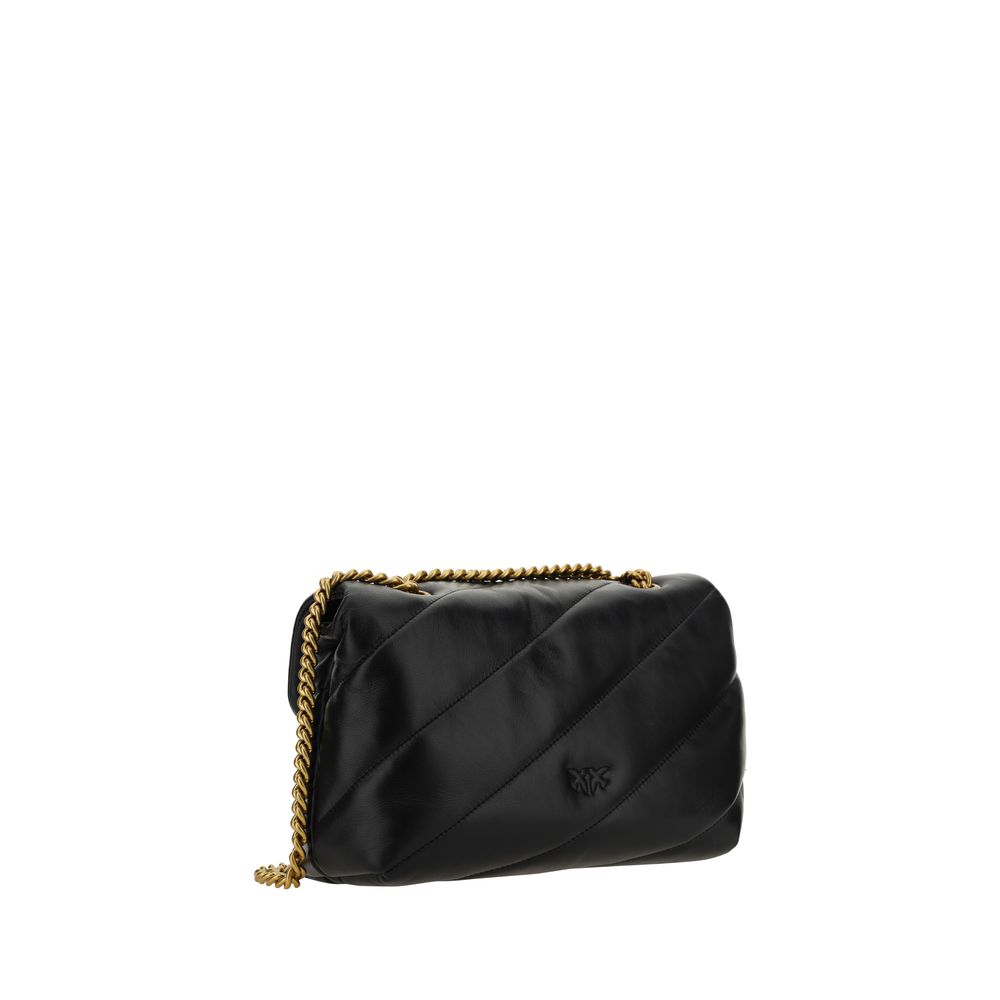 PINKO Black Calf Leather Bos Taurus Shoulder Bag | Regal Royce