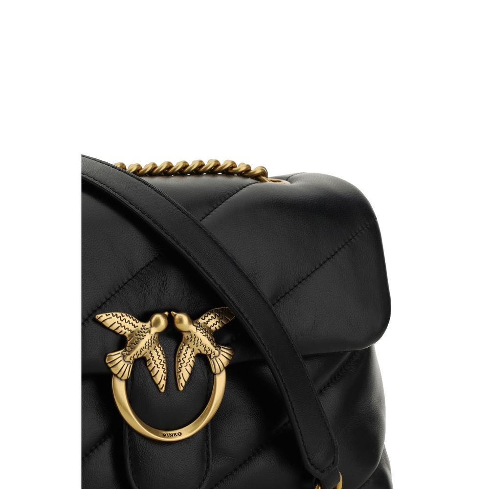 PINKO Black Calf Leather Bos Taurus Shoulder Bag | Regal Royce