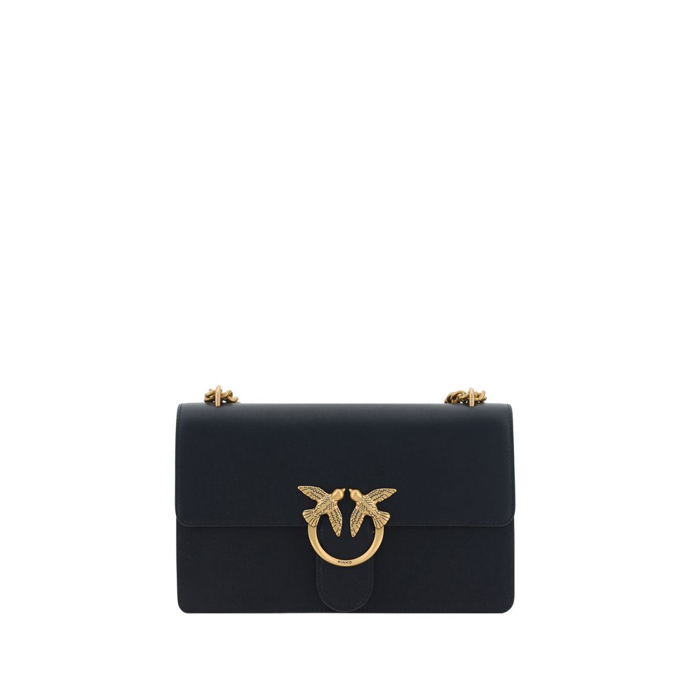 PINKO Black Calf Leather Bos Taurus Shoulder Bag | Regal Royce