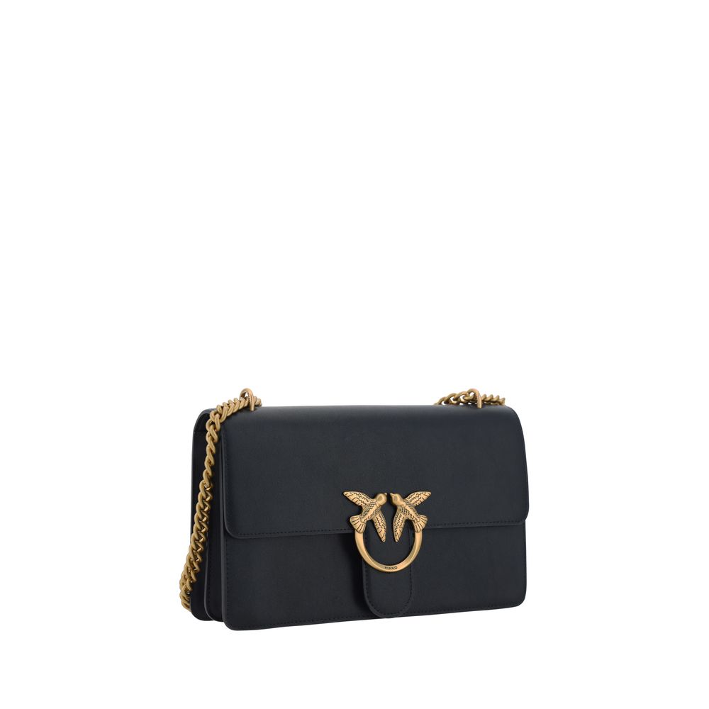 PINKO Black Calf Leather Bos Taurus Shoulder Bag | Regal Royce