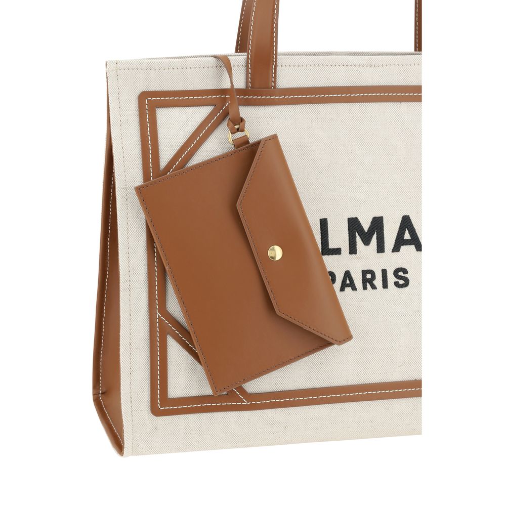 Balmain Beige Cotton Shoulder Bag | Regal Royce