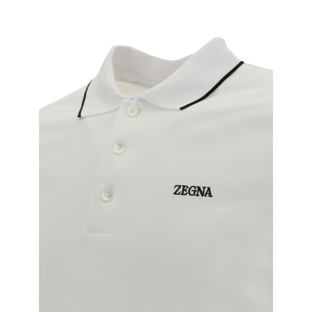 ZEGNA White Elastane Polo Shirt | Regal Royce
