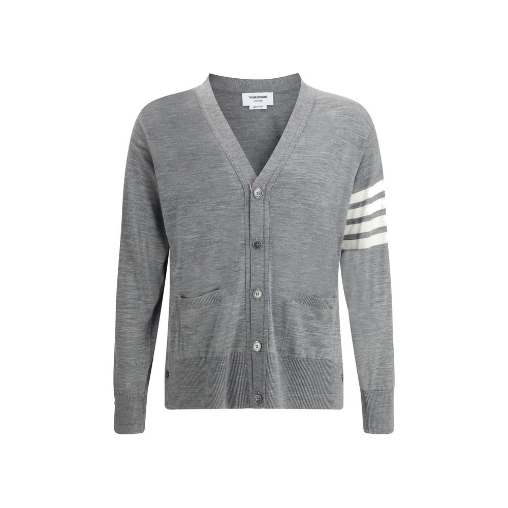 Thom Browne Gray Fleece Wool Cardigan