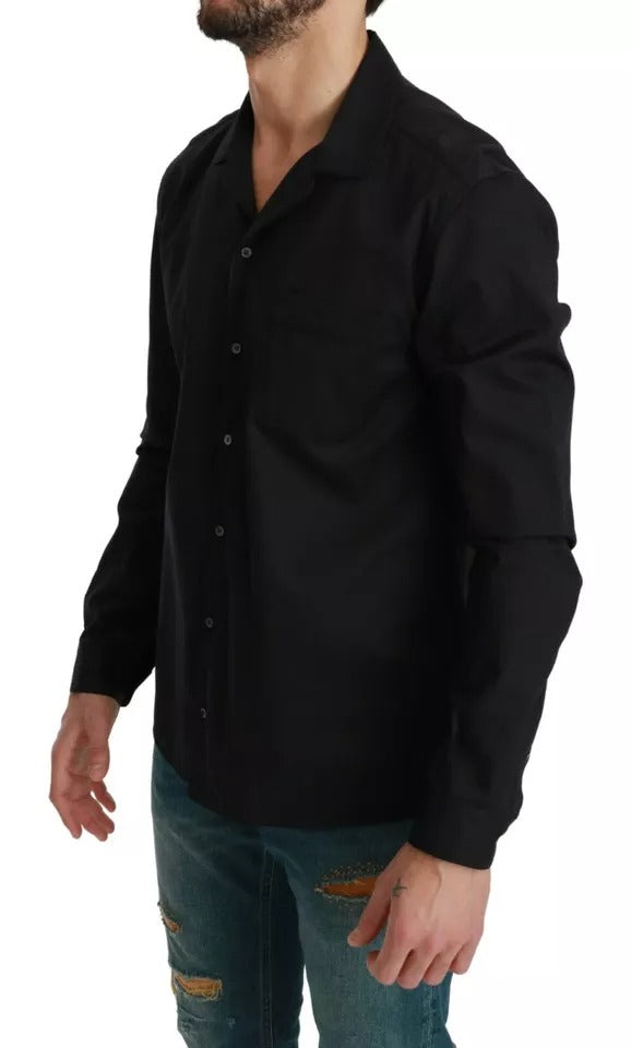 Dolce & Gabbana Blue Cotton Striped Pajama Lounge Shirt | Regal Royce