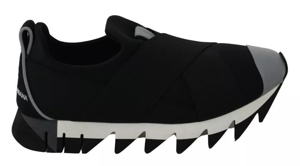 Dolce & Gabbana Black Shark Neoprene Stretch Sneakers Shoes | Regal Royce