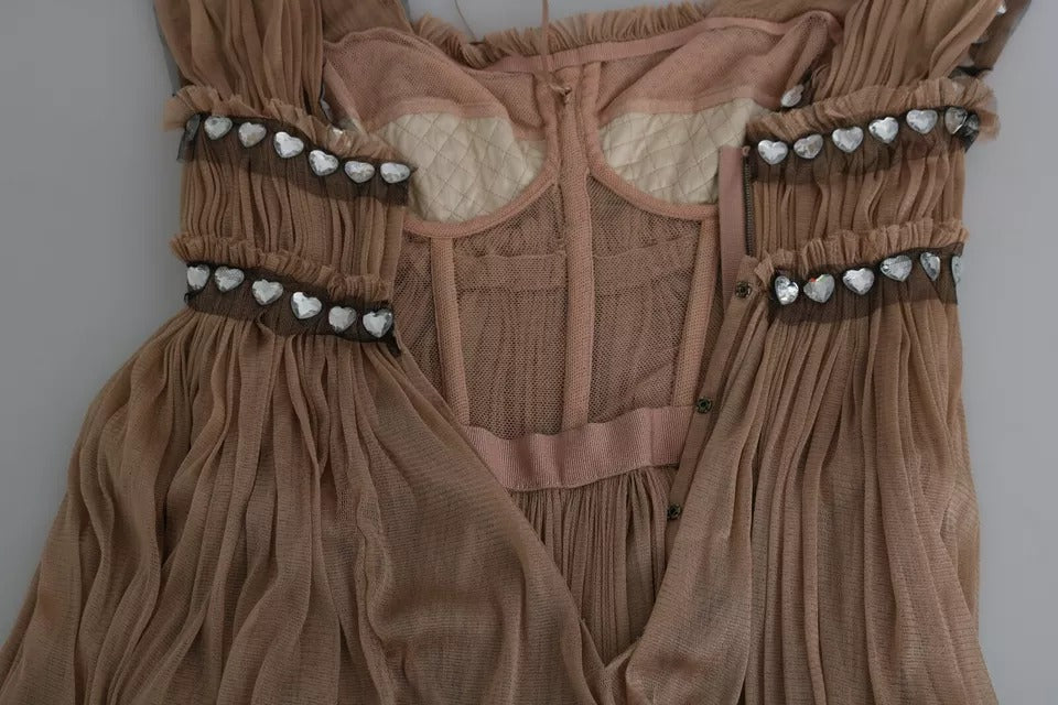 Dolce & Gabbana Brown Silk Sleeveless Shift Maxi Dress | Regal Royce