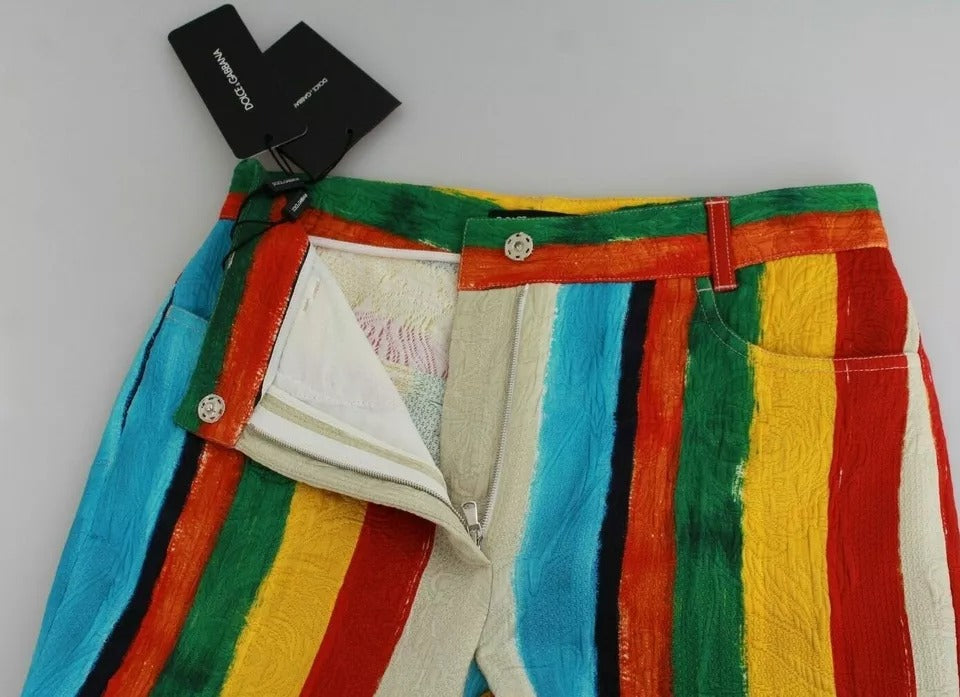 Dolce & Gabbana Multicolor Flared Riga Pittorica Pants | Regal Royce
