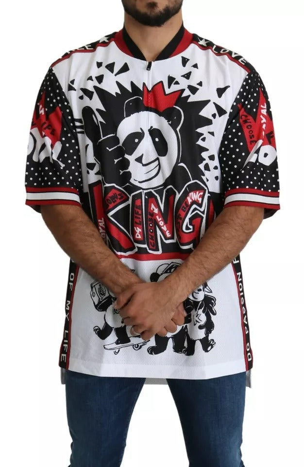 Dolce & Gabbana White King Panda Polyester T-shirt Top | Regal Royce