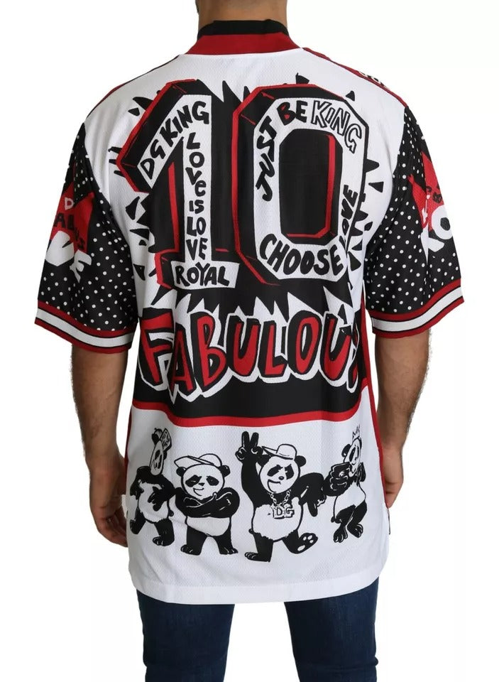 Dolce & Gabbana White King Panda Polyester T-shirt Top | Regal Royce