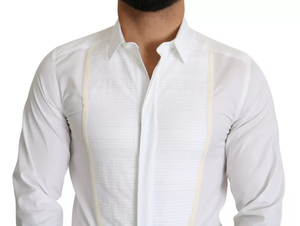 Dolce & Gabbana White Formal Tuxedo Dress GOLD Shirt | Regal Royce