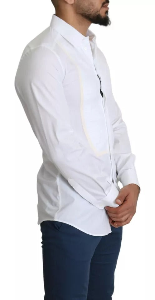 Dolce & Gabbana White Formal Tuxedo Dress GOLD Shirt | Regal Royce