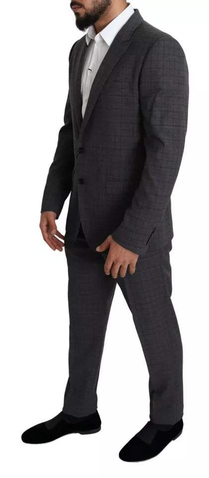 Dolce & Gabbana Gray Wool Men Formal 2 Piece MARTINI Suit | Regal Royce