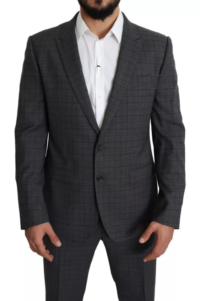 Dolce & Gabbana Gray Wool Men Formal 2 Piece MARTINI Suit | Regal Royce