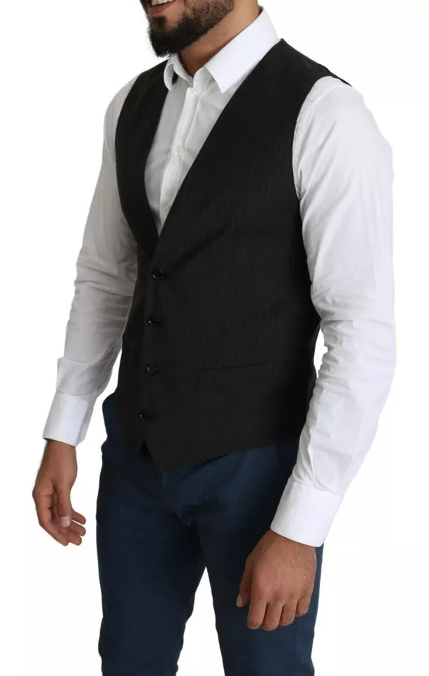 Dolce & Gabbana Black Men Formal STAFF Dress Waistcoat Vest | Regal Royce