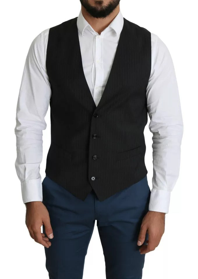 Dolce & Gabbana Black Men Formal STAFF Dress Waistcoat Vest | Regal Royce