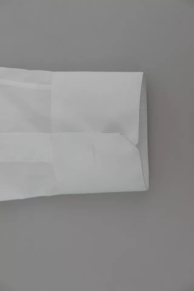 Dolce & Gabbana White Cotton Formal Dress Top GOLD Shirt | Regal Royce