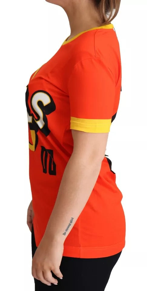 Dolce & Gabbana Orange Royals Print Round Neck T-shirt | Regal Royce