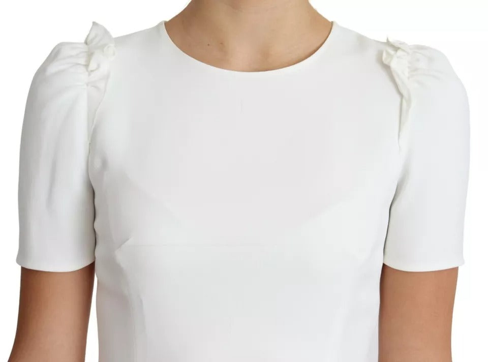 Dolce & Gabbana White Viscose Stretch Short Sleeves Blouse Top | Regal Royce