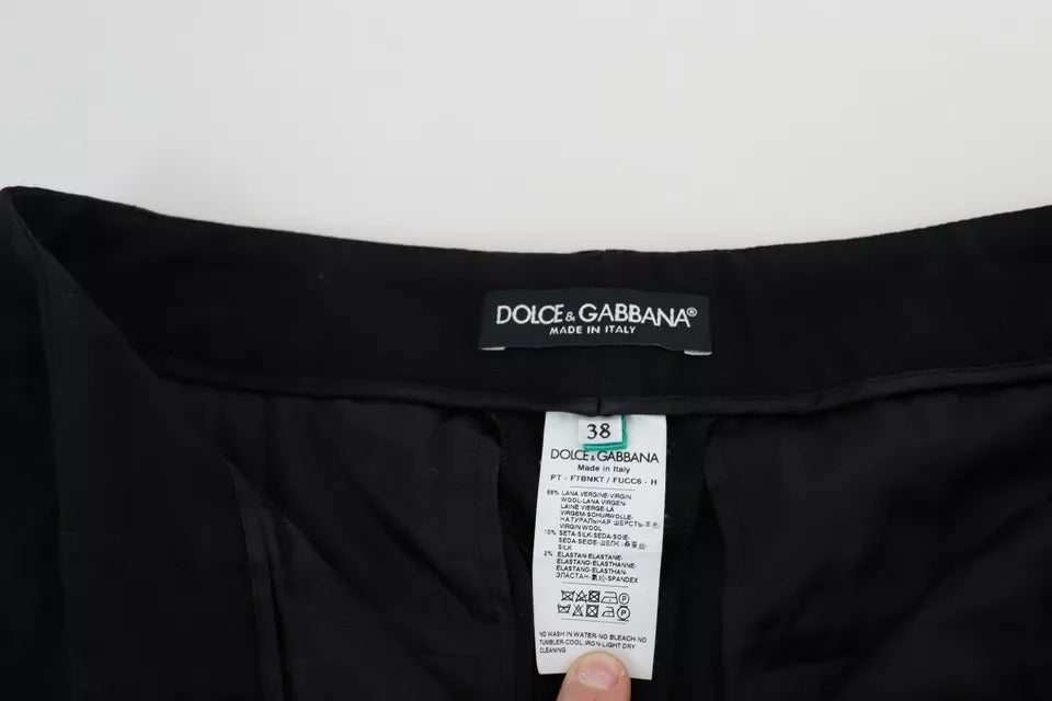 Dolce & Gabbana Black Virgin Wool Stretch Skinny Pants | Regal Royce