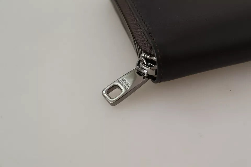 Dolce & Gabbana Brown Exotic Leather Zip Around Continental Clutch Wallet | Regal Royce