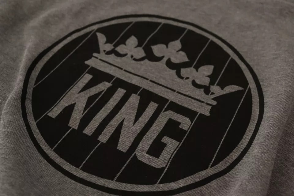 Dolce & Gabbana Gray Crown King Cotton Pullover Sweater | Regal Royce