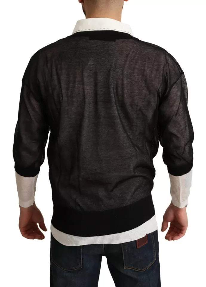 Dolce & Gabbana Black White Shirt One Piece Pullover Sweater | Regal Royce