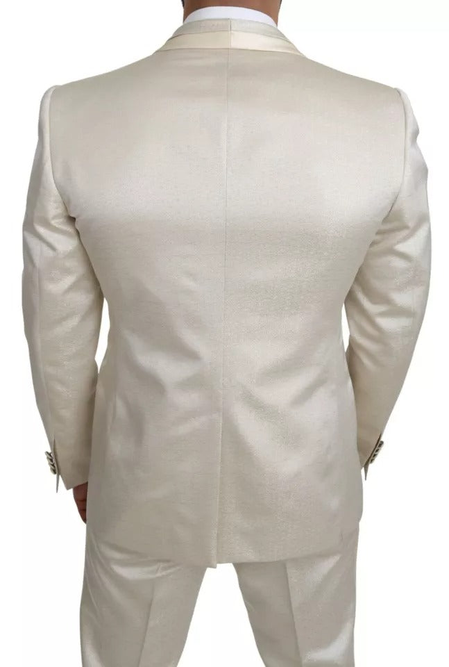 Dolce & Gabbana Beige Wool Crème 3 Piece SICILIA Shawl Suit | Regal Royce