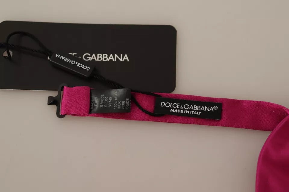 Dolce & Gabbana Pink Silk Adjustable Neck Bow Tie Men | Regal Royce