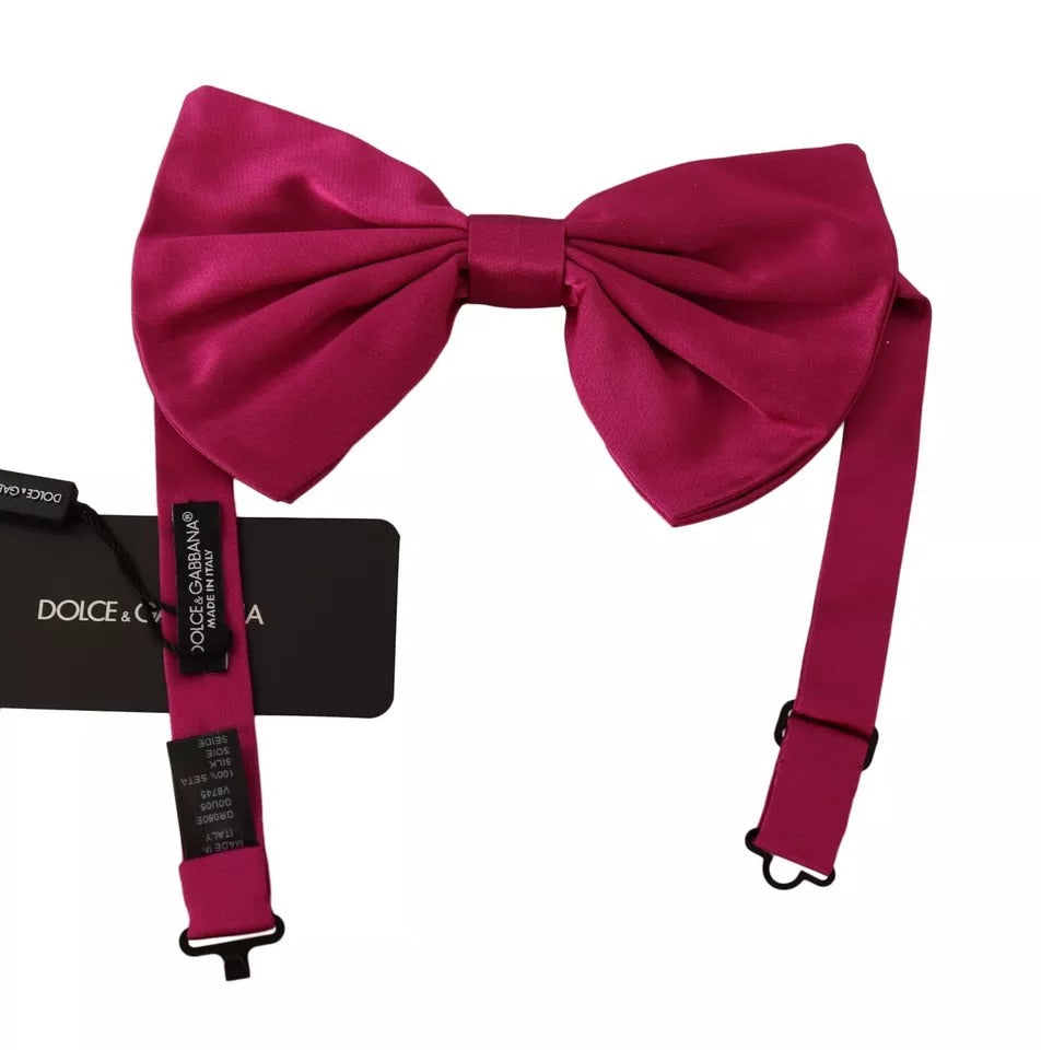 Dolce & Gabbana Pink Silk Adjustable Neck Bow Tie Men | Regal Royce