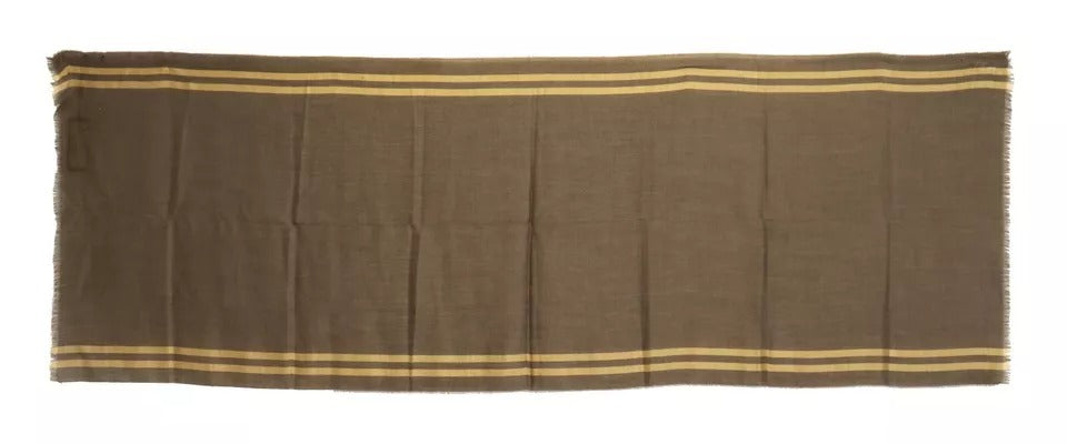 Dolce & Gabbana Green Striped Cashmere Wrap Fringes Scarf | Regal Royce