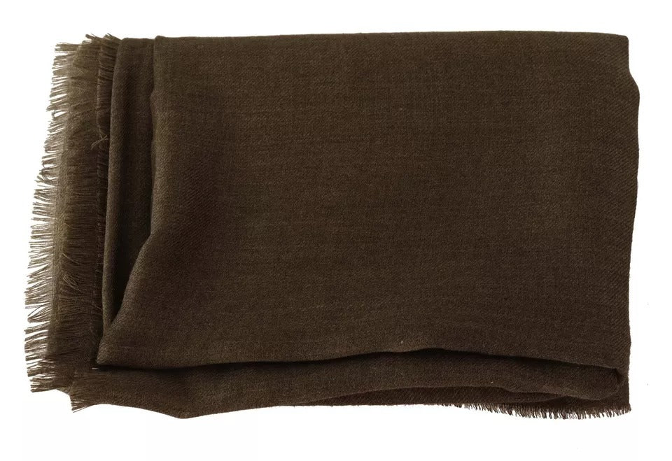 Dolce & Gabbana Green Striped Cashmere Wrap Fringes Scarf | Regal Royce