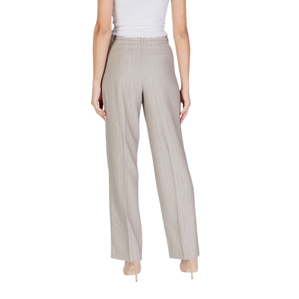 Vero Moda Gray Polyester Casual Pants | Regal Royce
