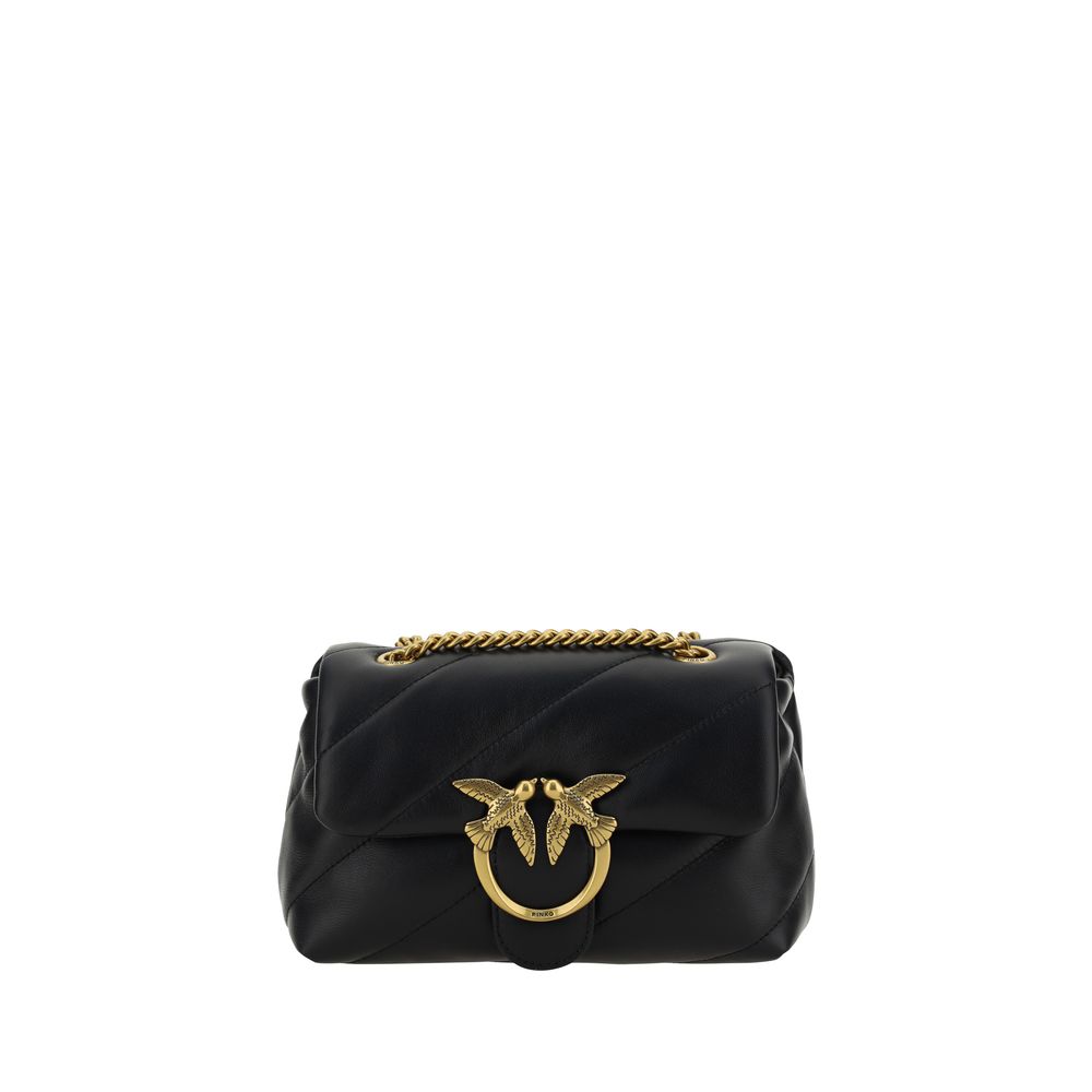 PINKO Black Calf Leather Bos Taurus Shoulder Bag | Regal Royce