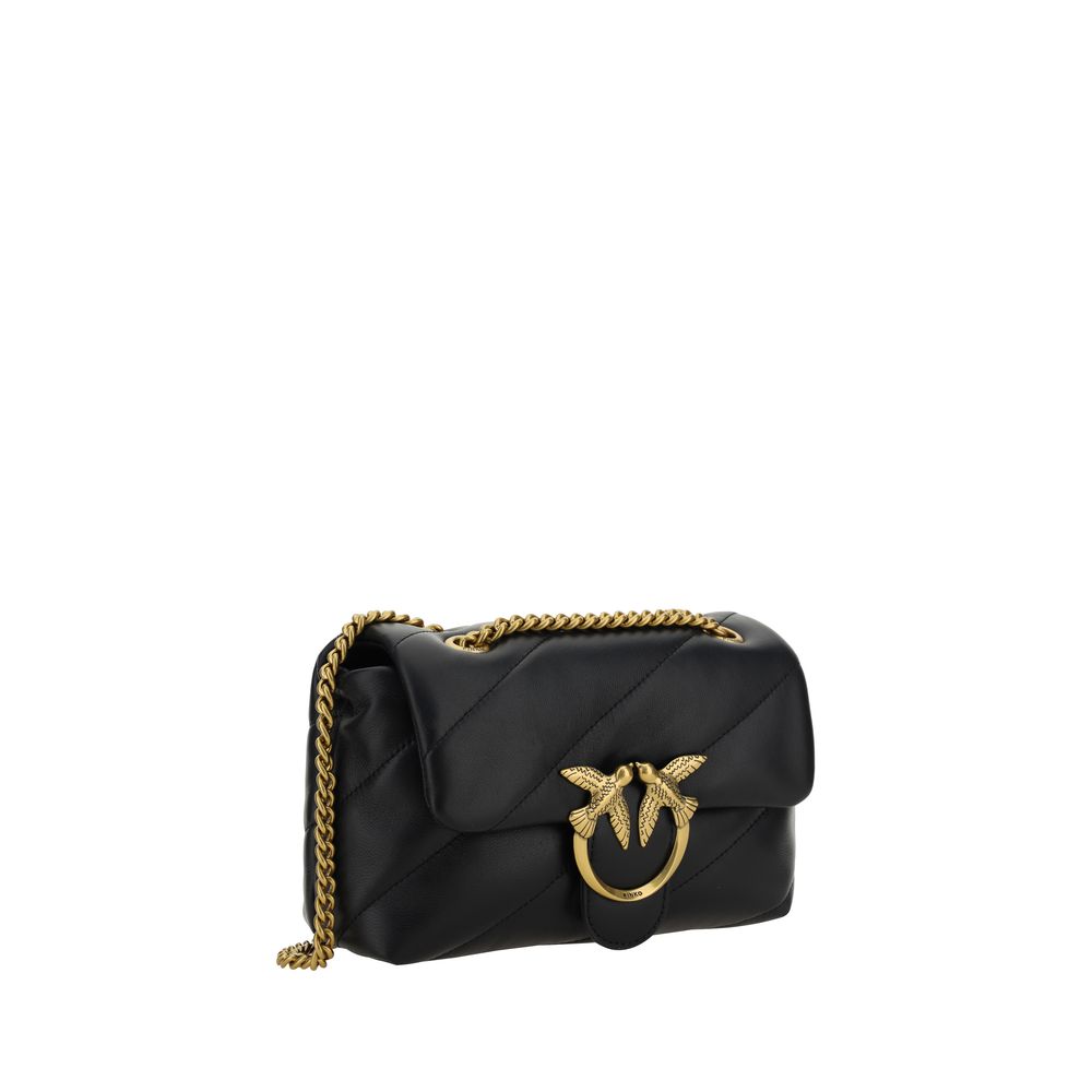 PINKO Black Calf Leather Bos Taurus Shoulder Bag | Regal Royce