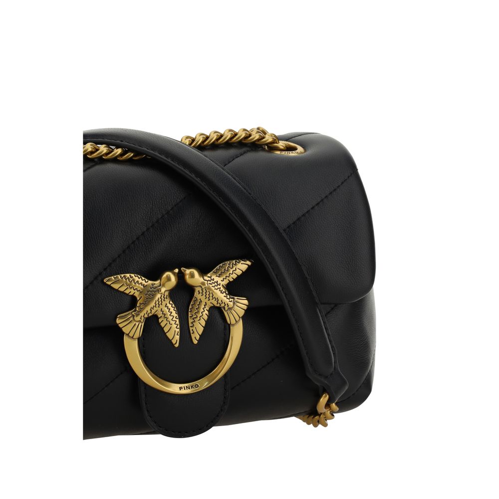 PINKO Black Calf Leather Bos Taurus Shoulder Bag | Regal Royce