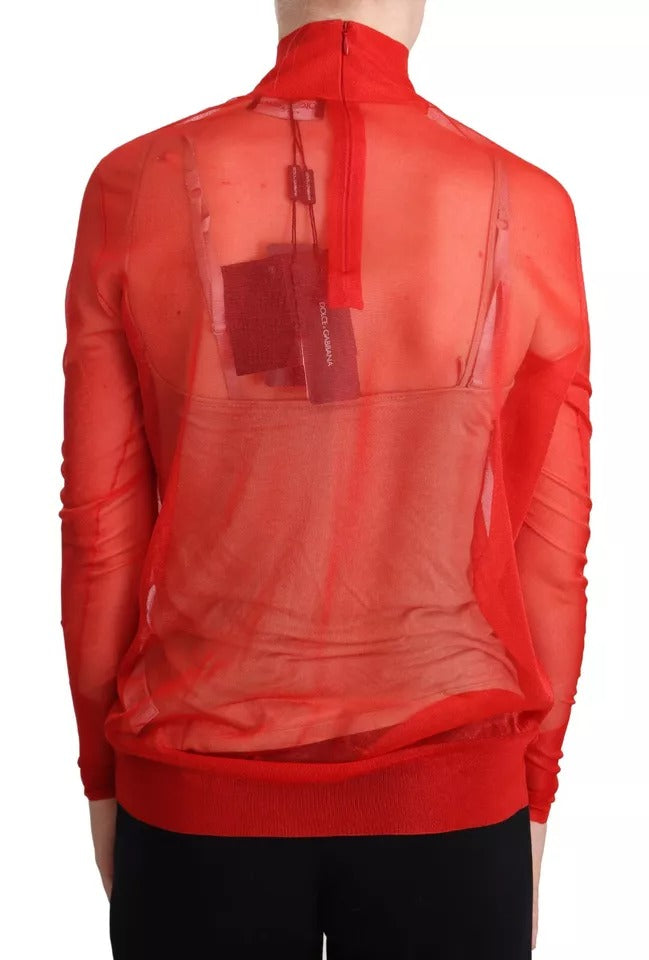 Dolce & Gabbana Orange Semi Transparent Blouse Sweater | Regal Royce