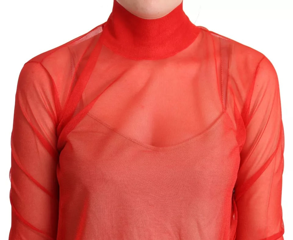 Dolce & Gabbana Orange Semi Transparent Blouse Sweater | Regal Royce
