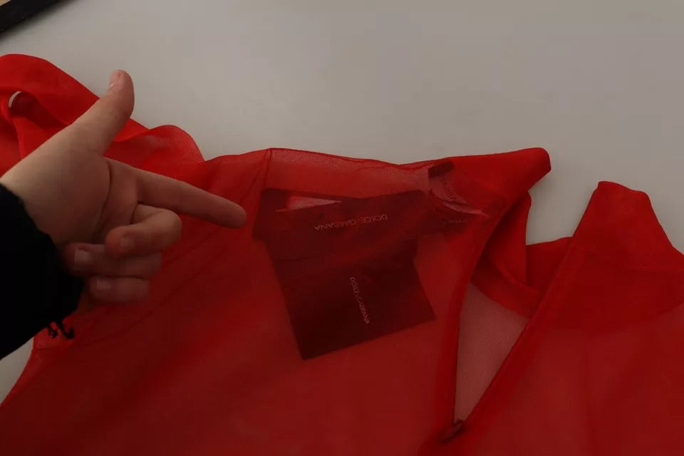 Dolce & Gabbana Orange Semi Transparent Blouse Sweater | Regal Royce